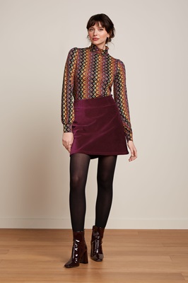 Betsy Puff Top Connor Cabernet Red