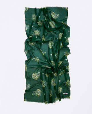 Buddha Printed Sarong Scarf Acid Green