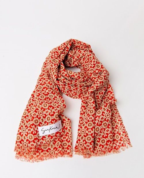 Rectangular Printed Scarf Orange