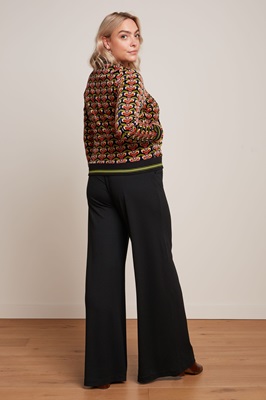 Border Palazzo Pants Milano crepe Black