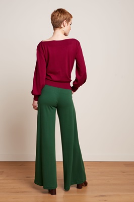 Border Palazzo Pants Milano crepe Forest green