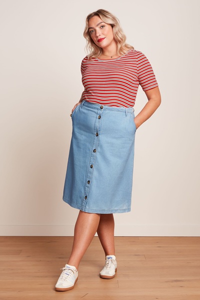 Lili Tee Surf Stripe Fire Red