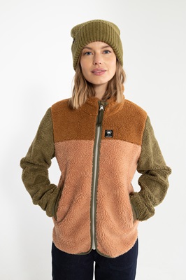 Danebirk fleece Zip Up Khaki Antique Rose