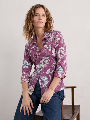 Larissa Shirt Linework Floral Heather