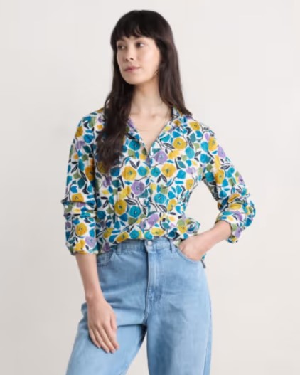 Larissa Shirt Zennor Blooms Chalk