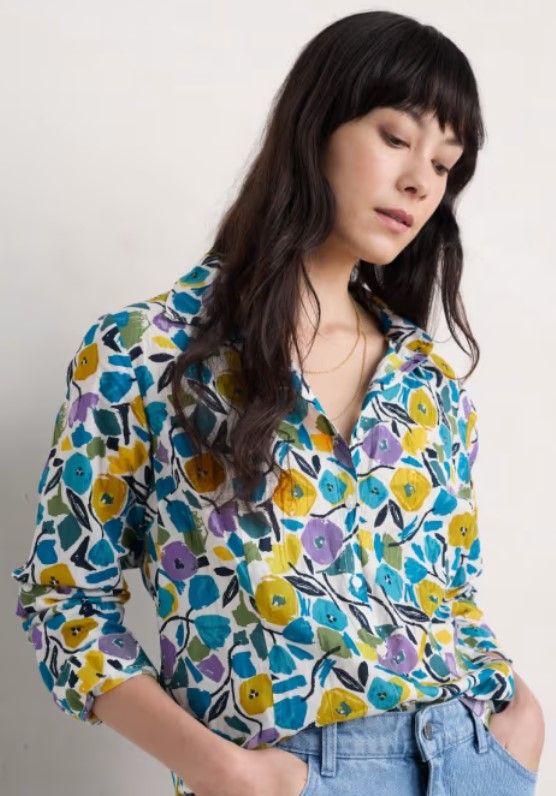 Larissa Shirt Zennor Blooms Chalk