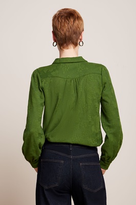 Carina Blouse Buzz Jaquard Palm Green