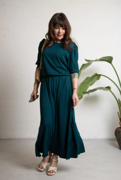 Long Skirt Petrol Tricot De Luxe