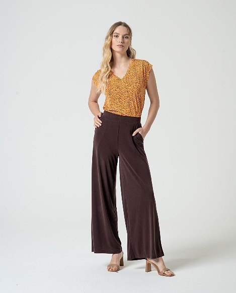 Long Straight Pants Brown