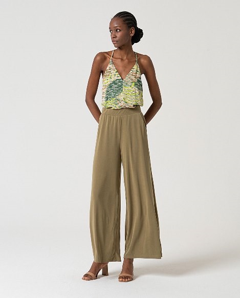 Long Straight Pants Khaki