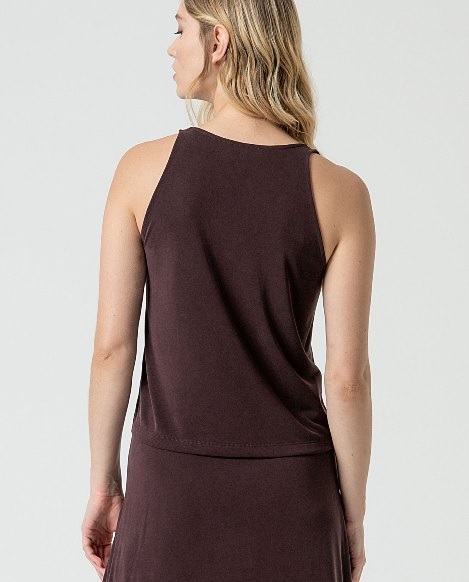 V neck Top Brown