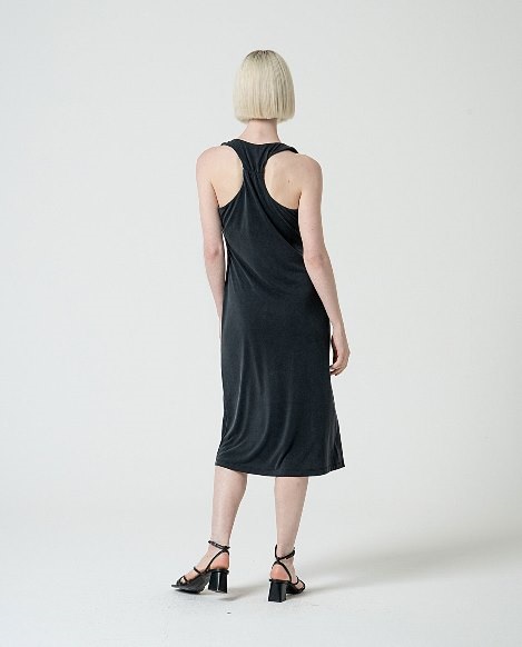 Strappy dress With V neck Black