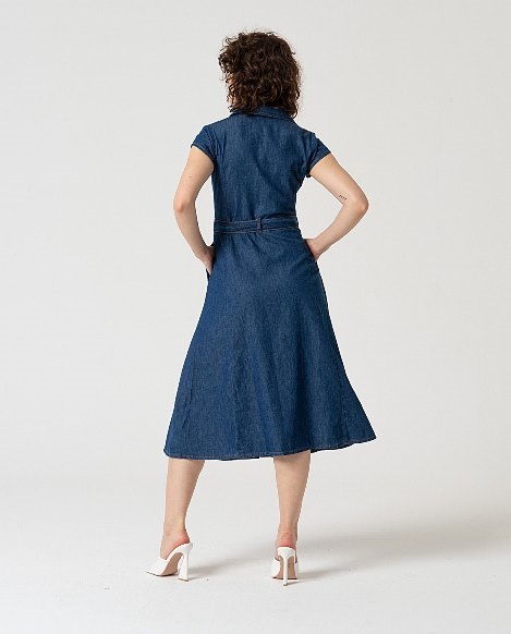 Shirt Dress With Belt Blue