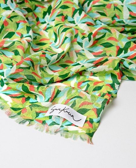 Rectangular printed Scarf Green