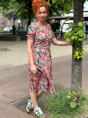 Revers Midi Dress Fata Morgana Groen