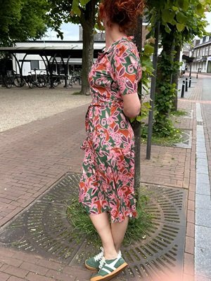 Revers Midi Dress Fata Morgana Groen