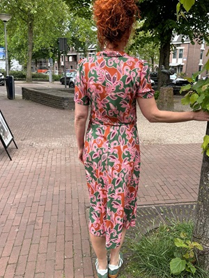 Revers Midi Dress Fata Morgana Groen