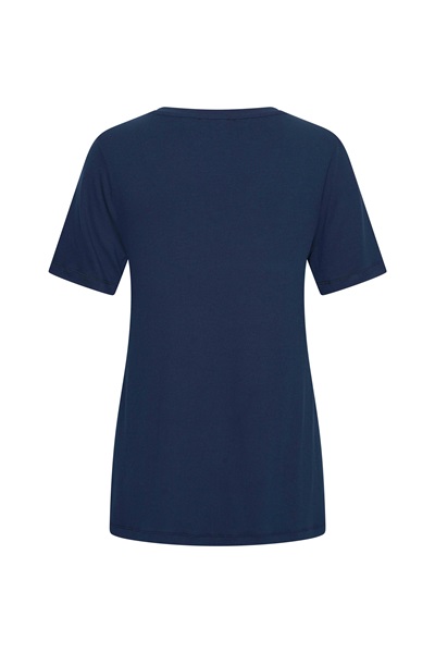 Zilch Top V neck Navy Viscose Elastan