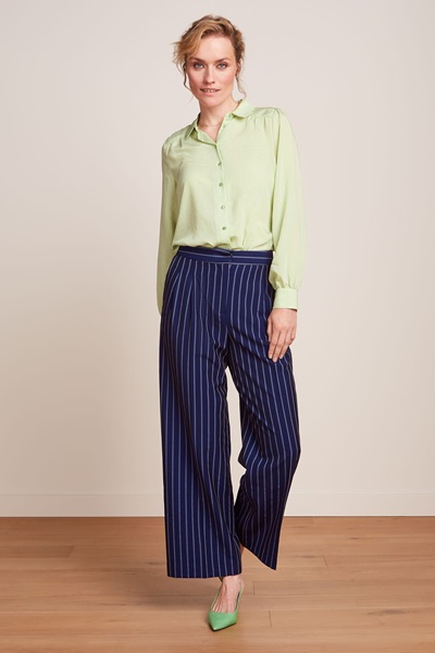 Peggy Pants Pinstripe Nuit Blue