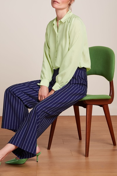 Peggy Pants Pinstripe Nuit Blue