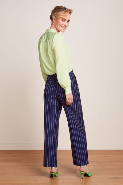 Peggy Pants Pinstripe Nuit Blue