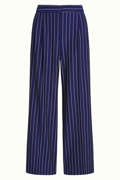 Peggy Pants Pinstripe Nuit Blue