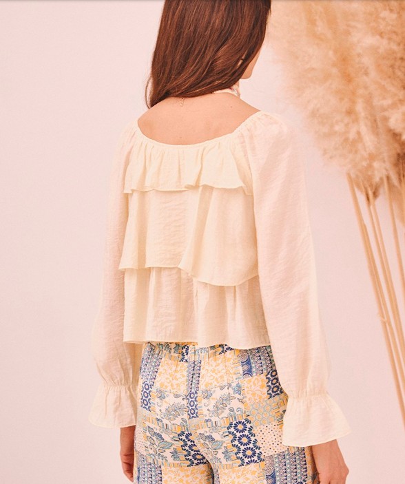 Long Sleeve Ruffled Blouse