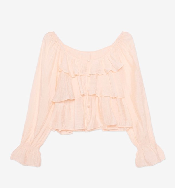 Long Sleeve Ruffled Blouse