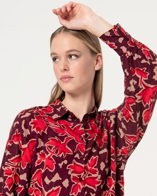 Bat Sleeve Blouse Maroon