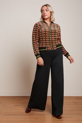 Border Palazzo Pants Milano crepe Black