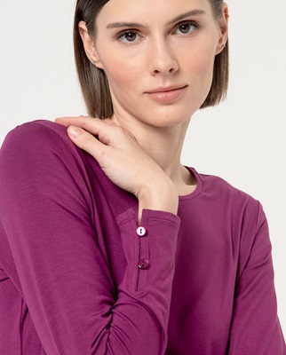 T-Shirt, Round Neck Long Sleeves Purple