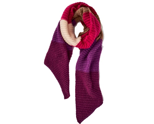 Striped Knitted Scarf Purple