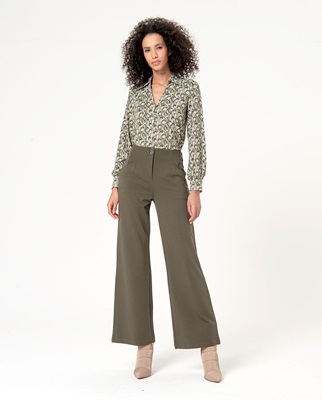 Straightr Trousers High Waist Khaki