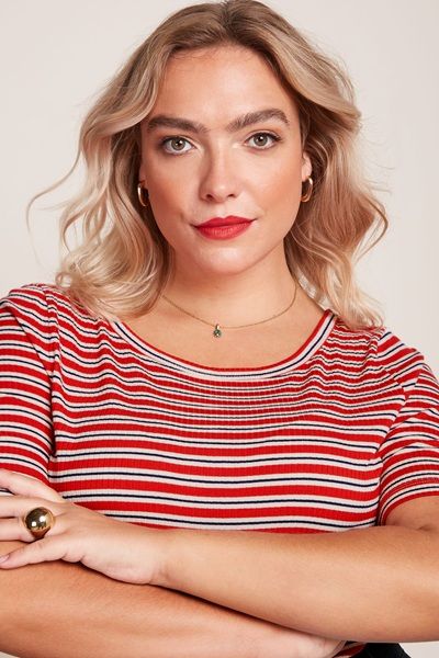 Lili Tee Surf Stripe Fire Red