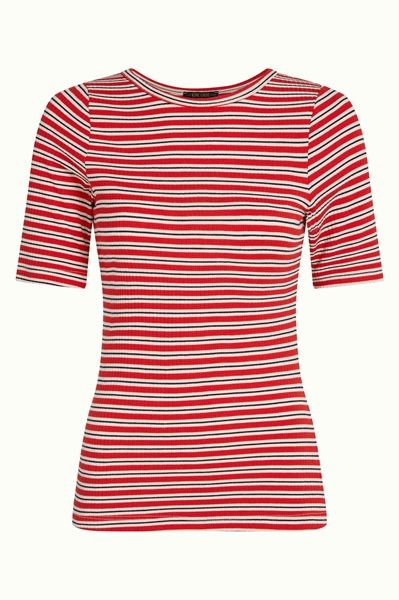 Lili Tee Surf Stripe Fire Red