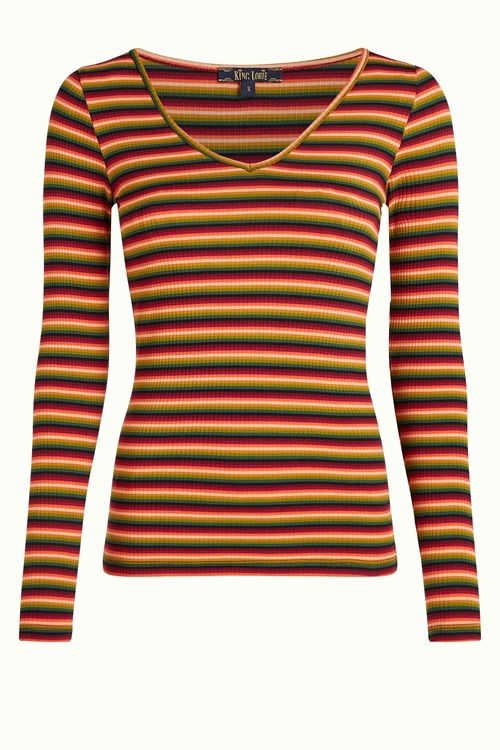 Carice v Top Mimi Stripe Cabernet Red