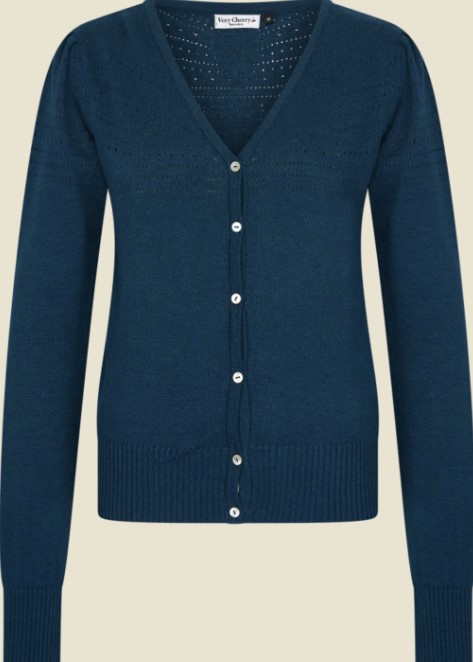 Lucia V Neck Cardigan Petrol