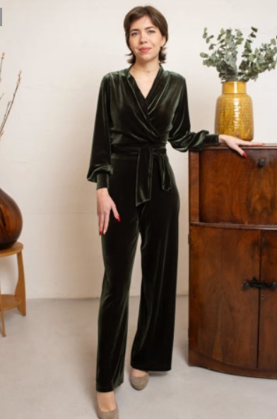 Emmylou Jumpsuit Steam Velvet Olive