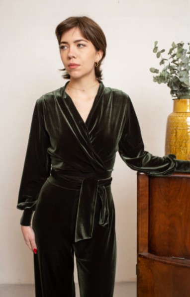 Emmylou Jumpsuit Steam Velvet Olive