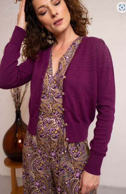 Lucia V neck Cardigan Violet