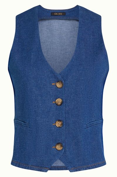 Bianca Gilet Chambray Denim Blue