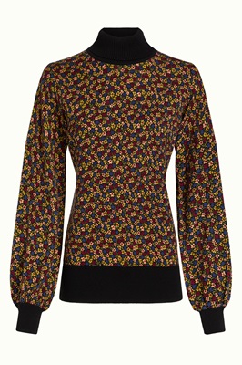 Rollneck Bell Top Flaminga Black