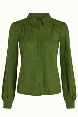 Carina Blouse Buzz Jaquard Palm Green