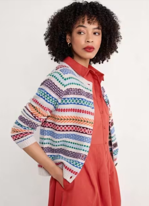 Percella Cove Cardigan Abstract Forms Multi