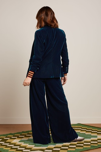 Brooke Blazer Gamine velvet Pond Blue