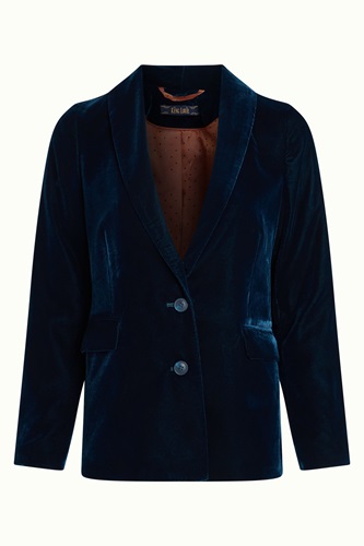 Brooke Blazer Gamine velvet Pond Blue